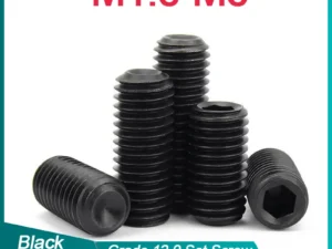 100/ /50 /20 /10pcs M1.6 M2 M2.5 M3 M4 M5 M6 DIN916 Grade 12.9 Black Plated Carbon SteelHex Socket Set Screws Grub Screw