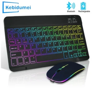 Mini Backlit RGB Bluetooth Wireless Keyboard 2.4G Mouse For Tablet Cell Phone Windows Android iOS Ultra Light Slim iPad Keyboard
