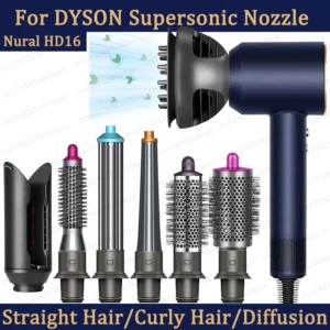 Hair Dryer Automatic Hair Straightener Curling Nozzle For Dyson Supersonic HD16 Nural Accessories Cylinder Comb Diffusion Nozzle
