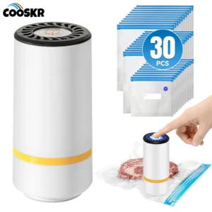 Vacuum Sealer Pump Electric Air Pump Rechargeable Automatic Sealing Machine with Reusable Vacuum Sealer Bags Food Packaging Bag