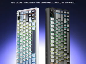 AULA F75 MAX Gaming Mechanical Keyboard 75% Wired/Bluetooth/2.4G Hot-Swap RGB E-sports Keyboard with TFT Screen for PC/Mac  ﻿
