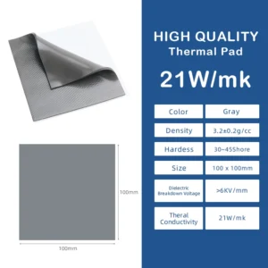 0.5/1.0/1.5/2.0/2.5/3.0/3.5/4.0mm 100x100mm Thermal Pad 21W/mk 100x50mm Insulation Sheet Thermal Pad Heatsink Laptop Pcb Led Rtx