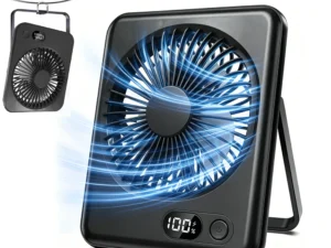 Desk Fan Portable Mini Fan Foldable Table Fan 20000/1200mAh USB Rechargerable Wall Fan Student Desktop Hang Fan Camping Tent Fan