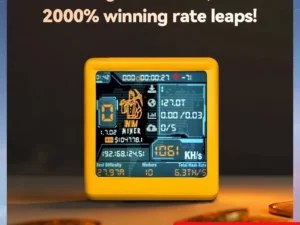 Smart TV Hashrate1060KH/s ESP32 BTC Solo Lottery Miner for Computer Nerd Gift Home Silent Desktop Clock Lower Power Consumption