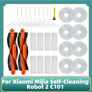 For Xiaomi Mijia Self-Cleaning Robot 2 C101 Robot Vacuum Cleaner Main Side Brush Hepa Filter Mop Cloths Rag Accessories Parts