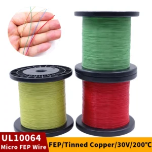 FEP Copper Wire UL10064 PTFE Plastic 40/36/34/32/30/28/26AWG Ultra Fine Micro Litz Wires Solder High Conductivity Copper Cable