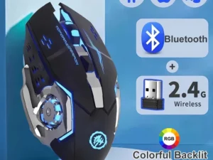 2.4G Wireless Mouse Bluetooth Mouse RGB Backlit Gaming Mouse Rechargeable Mice Silent Mouse 3600 DPI Mouse for Macbook Laptop
