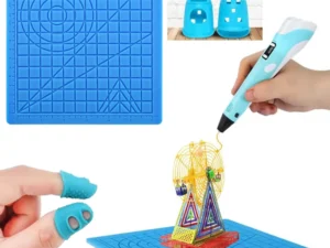 3D Printing Pen Silicone Mat DIY With 2 Finger Protectors Template Drawing Tool Silicone Pad Drawing Tools for Kids Adults