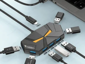 7 Ports USB 3.0 HUB USB Docking Station USB Splitter Adapter 5Gbps High Speed Transmission PD Power Supply For Laptop Computer