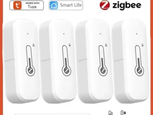 Tuya Zigbee3.0 Temperature and Humidity Sensor Thermometer Hygrometer APP Remote Alarm Works with Smart Life Alexa Google Alice