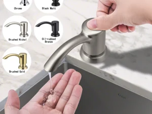 Samodra Nickel Soap dispenser Black Kitchen sink Counter Liquid Soap Dispenser Bottle kitchen accessories 360ml  Built in Pumps