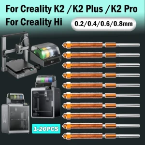 Unicorn Nozzle Creality K2/K2 Plus/K2Pro Quick-Swap Nozzle, Unicorn All-Metal Hardened Steel FIT Creality Hi Hotend Assembly
