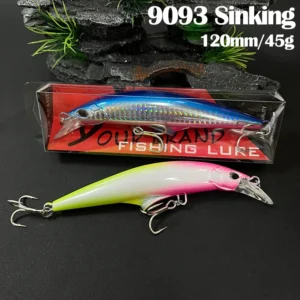 Heavyweight Sinking Minnow Fishing Lures 120mm 45g Long Casting Artificial Baits Saltwater Trout Bass Wobblers for Pike Supplies