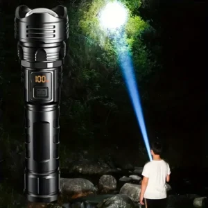 High Power LED Flashlight - USB Rechargeable 1000LM, Zoomable Multifunctional Torch for Outdoor Camping,Emergency (Waterproof)