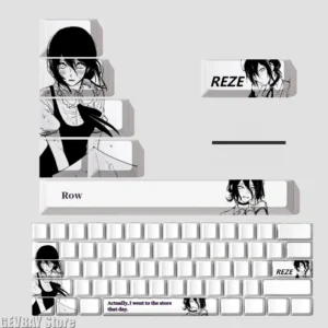 Reze Personality Keycaps Chainsaw Anime Theme Characters Keycaps Cherry High PBT Thermal Sublimation Mechanical Keyboard Keycaps