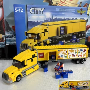 Technical Yellow Delivery Transporter Truck 60440 Building Blocks Brick Figures Set Vehicle Model Children Toys Kids Gifts