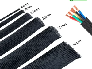 1/5/10M Black Insulated Braid Sleeving 6/8/10/30mm Tight PET Wire Cable Gland Protection Cable Sleeve Flame Retardant Nylon Tube
