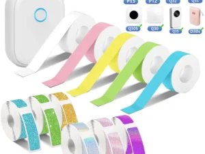 1Roll 15mm*7m Q30 D30 D32 D35 Adhesive Maker Paper for P12 P15 Name Sticker Rolls Ticket Self-Cut Tag Note FOR Q32 Q35