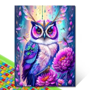 DIY 5D Diamond Painting Pink Owl Full Round Diamond Embroidery Cartoon Animal Cross Stitch Set Art Home Decoration