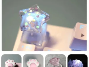 Keycap Games Backlit Cat Paw DIY Star Key Cap Mechanical Keyboards Keycaps for Mechanical Keyboards R4 Height Cherry MX Axis