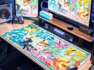 Japan Anime Gamer Mouse Pad E-eevee Cabinet Kawaii Tablepad XXL P-pokemon Keyboard Rug Laptop PC Gaming Rubber Extended DeskMats
