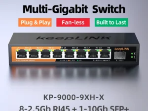 KeepLiNK 9-Port Multi-Gigabit Network Switch with 8-Port 2.5Gb Ethernet Copper and 2-10Gb SFP+ Uplink