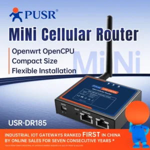PUSR 4G LTE Openwrt Router OpenVPN/Ipsec/GRE VPN Protocol DDOS Industrial Cat1 Cellular Router Global Frequency Band DR185s-G