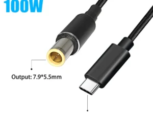 100W USB Type C PD Charging Cable Cord USB C to 7.9x5.5mm Laptop Power Adapter Connector for Lenovo Thinkpad T400 T410 T420 T430