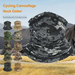 Cycling Camouflage Neck Gaiter Spring Summer Hiking Unisex Breathable Magic Scarf Fishing Sun Protection Face Mask Stretchy Camp