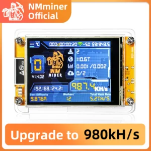 NMMiner NerdMiner CYD Hashrate 980KH/s Lucky Miner ESP32-2432S028 2.8 inch Cheap Yello Display Crypto Solo Lottery Bitcoin DROOM