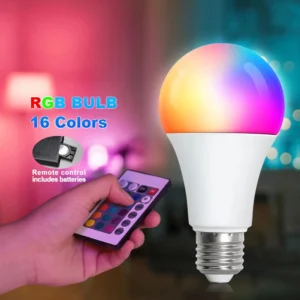 LED RGB Light Bulb AC 220V 230V E27 Bombillas LED IR Remote Control Changeable Colorful RGBW Led Lamp Spotlight Bulb