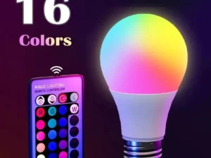 16 Colors RGB Bulb LED Multicolor Bulb E27 220V Household Lighting Dimmable 24 Key Remote Control Smart Lamp Atmosphere Light
