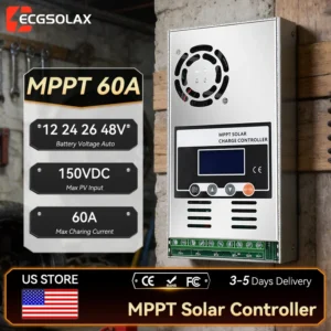 ECGSOLAX MPPT 60A Solar Charge Controller LifePo4 Battery Charging Controller 12V 24V 36V 48V Solar Panel Controller Max PV 150V