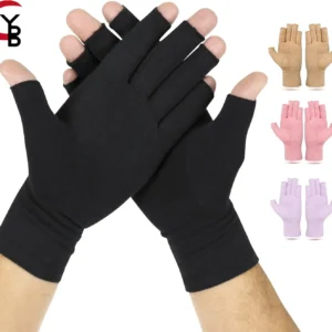 YANBIGUO Arthritis Gloves for Organist/Cellist/Violinist,Half-finger Compression Glove Relief Hand Pain,Arthritic Joint Symptom