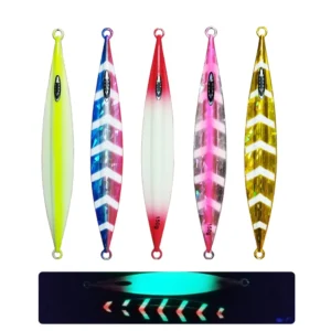 1PC Slow Pitch Jig 120g150g200g250g300g Slow Falling Sinking Metal Jigging Lure Glow Jigs Luminous Lure Pesca Fishing Angler