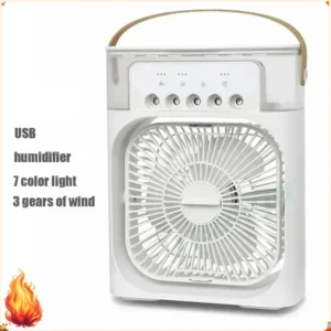 New 3 In 1 Portable Mini Air Cooler Fan Household Air Conditioner with LED Night Light & Humidifier for Home Office Office Home