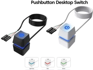 NNBILI Computer Desktop Switch LED Lights PC Motherboard External Start Power On/Off Button 2m Extension Cable for Home Office ﻿