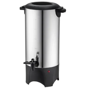 SucceBuy 50 Cups Commercial Coffee Urn Stainless Steel Large Coffee Dispenser 1000W Electric Coffee Maker Urn For Quick Brewing