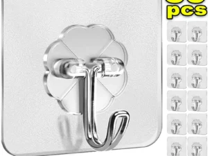 5/50pcs Transparent Stainless Steel Strong Self Adhesive Hooks Key Storage Hanger for Kitchen Bathroom Door Wall Multi-Function