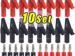 Alligator Clip with Banana Plugs Set No Welding Fully Insulated Safety Electrical Test Crocodile Clips Connector for Multimeter