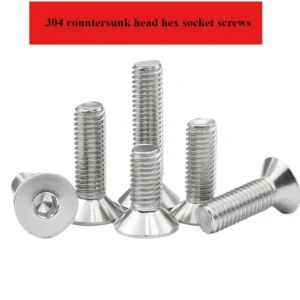 Nutrunner Flat Head Machine Screws M3 M4 Inner Hex 304 Stainless Steel Fasteners Bolts M3x4 M3x5 M3x6 M3x8 M3x10 Fhcs Strawberry