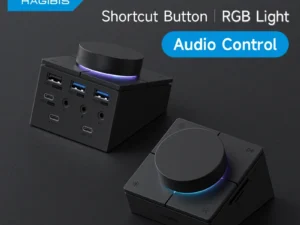 Hagibis Knob USB C Hub With Shortcut Buttons Type-C Docking Station Volume Adjustment Desktop Controller 2.5G RJ45 for Macbook