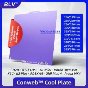 BLV&Pheetus Build Plate Arkfly Cobweb Cool Plate for H2D A1/X1/P1 A1 Mini Voron 300/350 K1C K2 Plus AD5X/M Qidi Plus 4 MK4