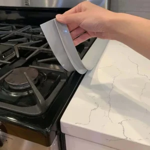 2PCS Kitchen Stove Gap Cover, PVC Self-Adhesive T-Shaped Seal Strip Oil Proof, for Countertop Sink Cabinet Gap Filler, Grey