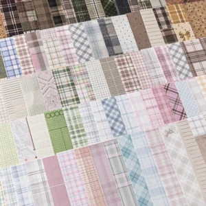 50pcs creative plaid Decor Scrapbook Vintage Material Paper Kit DIY Junk Journal Collage Photo Album Retro Background paper 