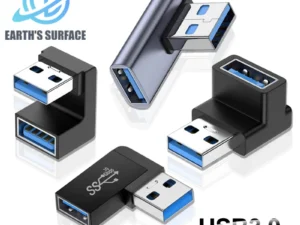 USB 3.0 Male to Female Right Angle Extension Adapter 90 Degree USB Connector Upward Elbow Adapter 10Gbps For Laptop PC Converter