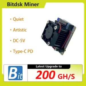 Bitdsk N8 200Gh/S BM1397 Bitcoin ASIC BTC Miner Solo Lottery Miner US/EU/UK/AU/BR PLUG with Type-C PD power