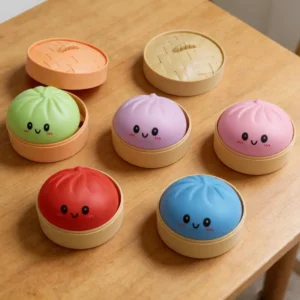 Colorful Dumpling Squishes Stress Balls Reusable Low Rebound Decompression Toys Dough Ball Unique Home Decoration Gifts
