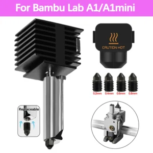 For Bambu Lab A1/A1 Mini Hotend Kit Fast Speed Printing Head Assembly Thermistor Heater 0.2/0.4/0.6/0.8mm Hardened Steel Nozzle