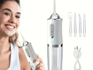 Oral Irrigator Portable Dental Water Flosser USB Rechargeable Water Jet Floss Tooth Pick 4 Jet Tip 220ml 3 Modes
